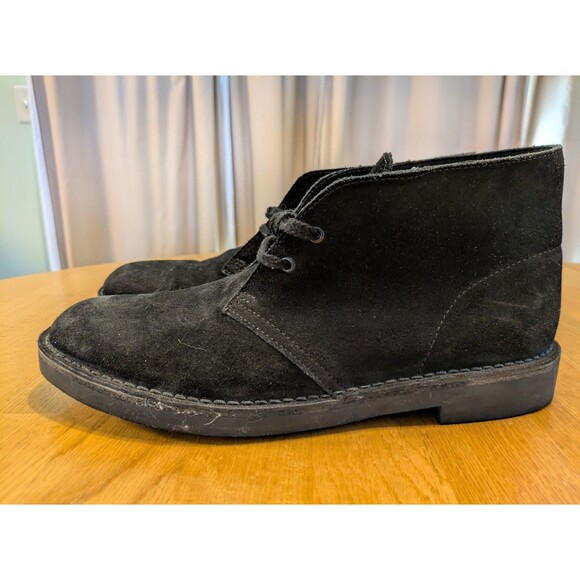 Clarks Mens Leather Suede Black Casual Desert Boots Shoes Size US 9.5 / EU 43 main image 8